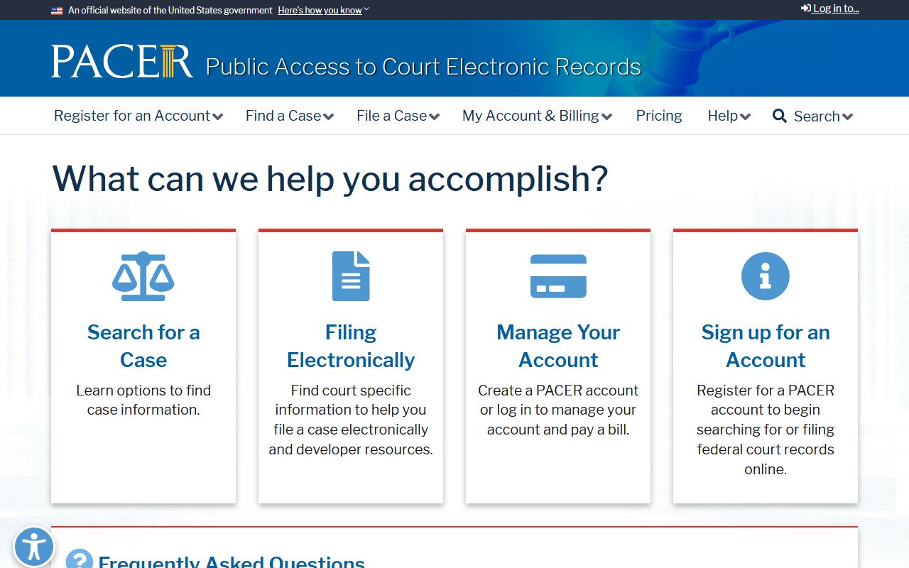 PACER federal case access for Gloucester County federal cases
