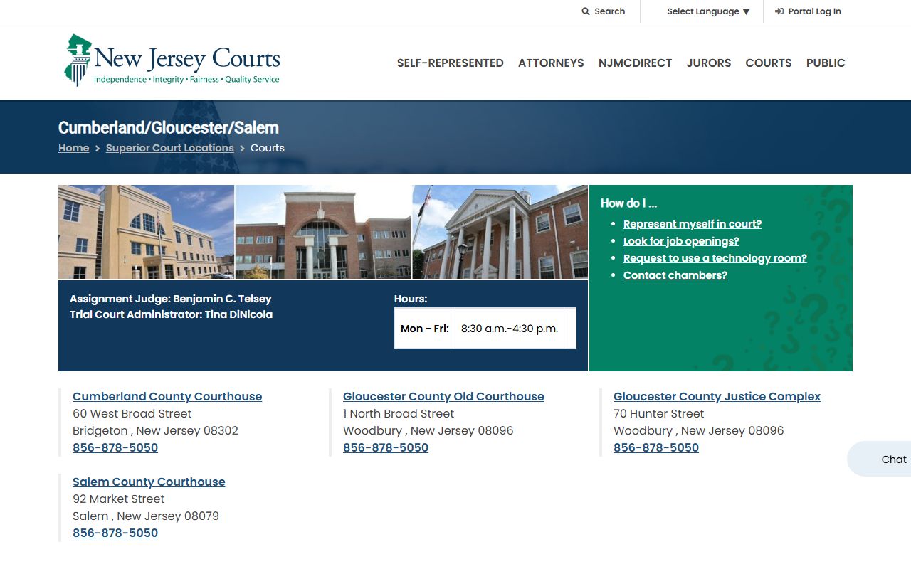 Gloucester County court records vicinage page