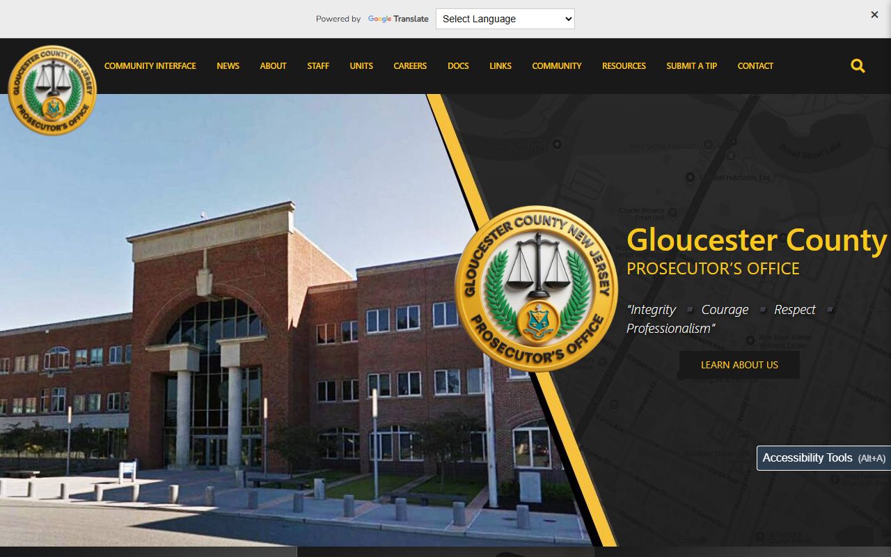 Gloucester County Prosecutor Office homepage for court records