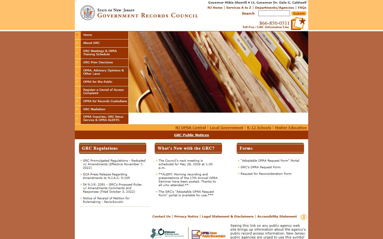 New Jersey Government Records Council page for Gloucester County public records appeals